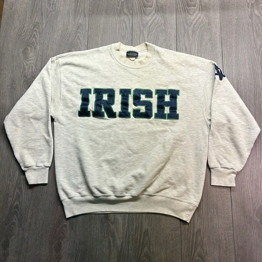 Vintage Notre Dame Fighting Irish Reverse Weave Sweatshirt Grey XL Hammes